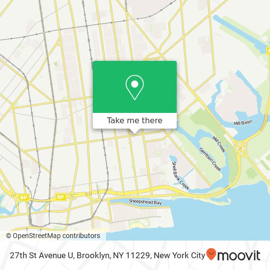 Mapa de 27th St Avenue U, Brooklyn, NY 11229