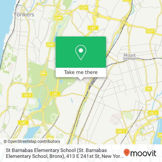 Mapa de St Barnabas Elementary School (St. Barnabas Elementary School, Bronx), 413 E 241st St
