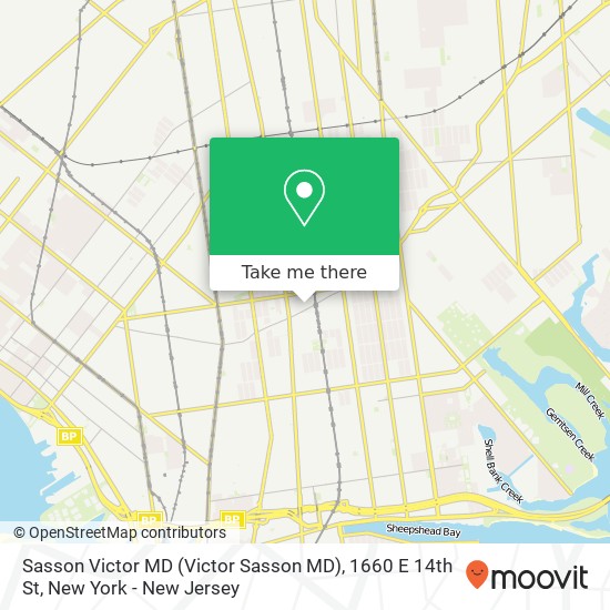 Sasson Victor MD (Victor Sasson MD), 1660 E 14th St map