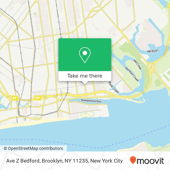 Ave Z Bedford, Brooklyn, NY 11235 map