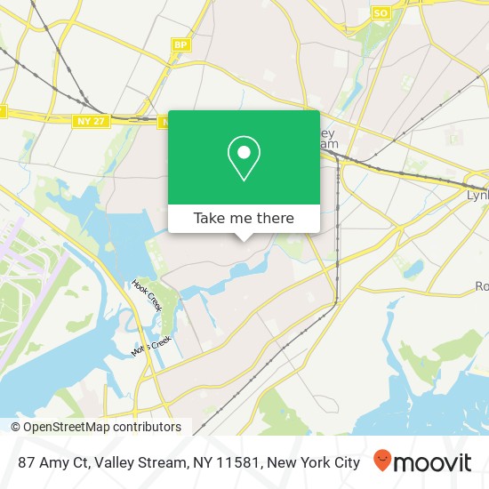 Mapa de 87 Amy Ct, Valley Stream, NY 11581