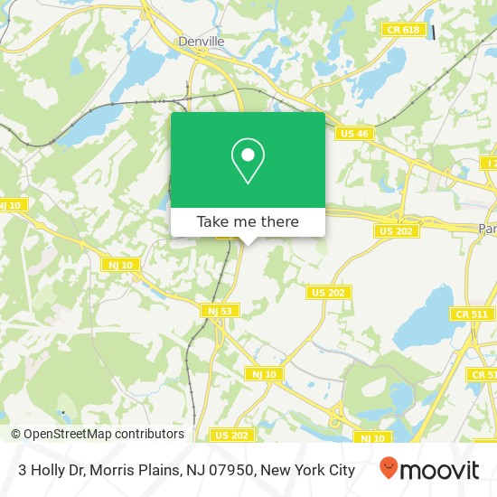 Mapa de 3 Holly Dr, Morris Plains, NJ 07950