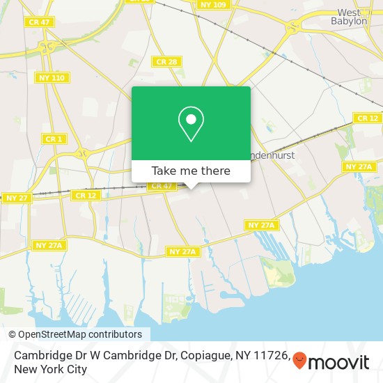 Cambridge Dr W Cambridge Dr, Copiague, NY 11726 map
