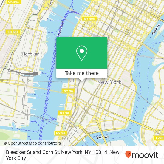 Bleecker St and Corn St, New York, NY 10014 map