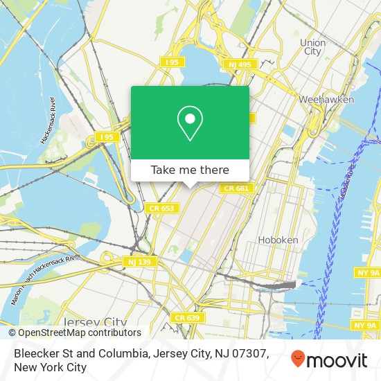 Mapa de Bleecker St and Columbia, Jersey City, NJ 07307