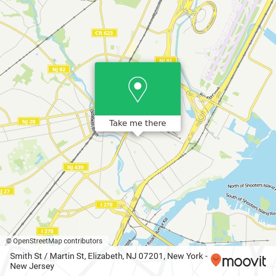 Mapa de Smith St / Martin St, Elizabeth, NJ 07201