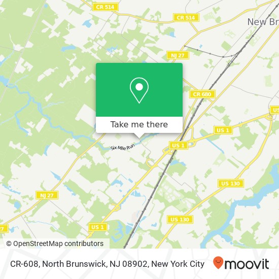 Mapa de CR-608, North Brunswick, NJ 08902