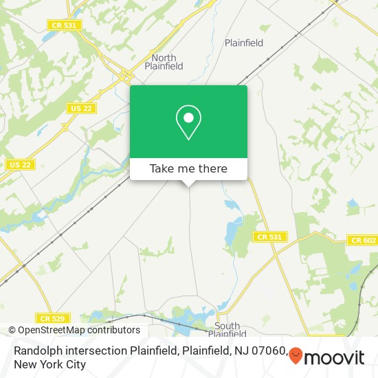Mapa de Randolph intersection Plainfield, Plainfield, NJ 07060