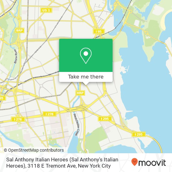 Mapa de Sal Anthony Italian Heroes (Sal Anthony's Italian Heroes), 3118 E Tremont Ave