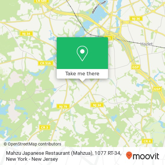Mapa de Mahzu Japanese Restaurant (Mahzua), 1077 RT-34