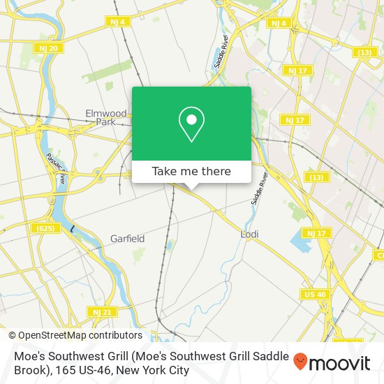 Moe's Southwest Grill (Moe's Southwest Grill Saddle Brook), 165 US-46 map