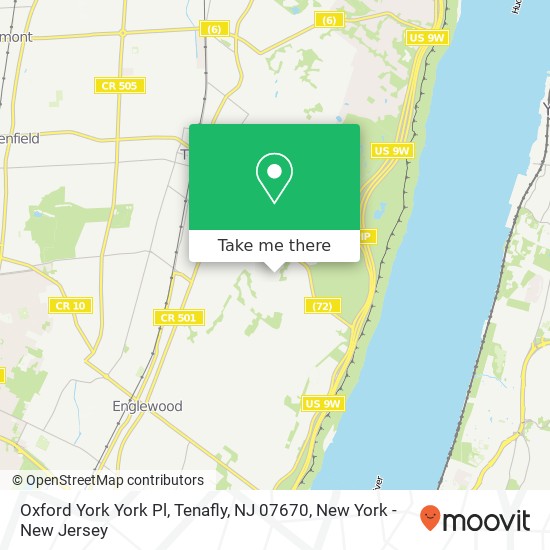 Mapa de Oxford York York Pl, Tenafly, NJ 07670