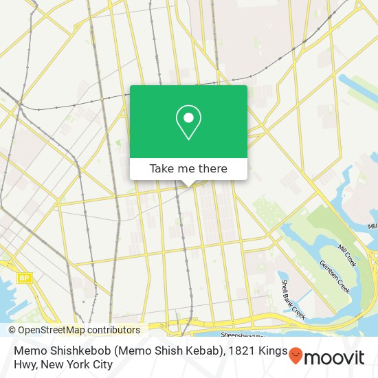 Mapa de Memo Shishkebob (Memo Shish Kebab), 1821 Kings Hwy