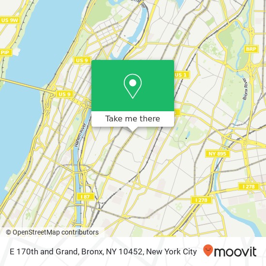 E 170th and Grand, Bronx, NY 10452 map