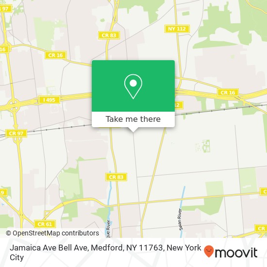Mapa de Jamaica Ave Bell Ave, Medford, NY 11763