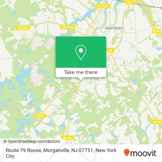 Mapa de Route 79 Roose, Morganville, NJ 07751