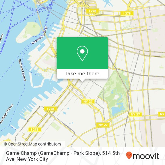 Mapa de Game Champ (GameChamp - Park Slope), 514 5th Ave