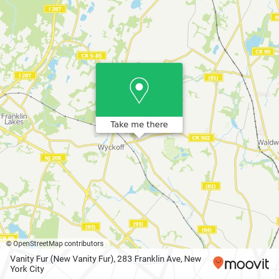 Mapa de Vanity Fur (New Vanity Fur), 283 Franklin Ave