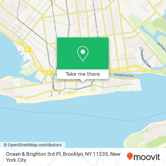 Mapa de Ocean & Brighton 3rd Pl, Brooklyn, NY 11235