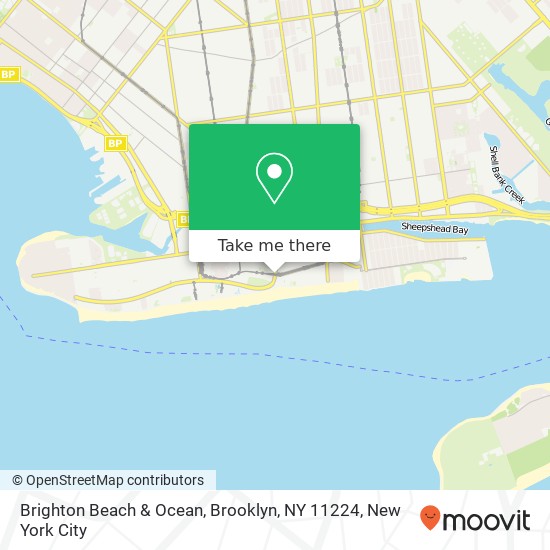 Mapa de Brighton Beach & Ocean, Brooklyn, NY 11224