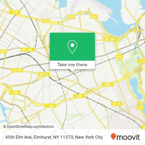 45th Elm Ave, Elmhurst, NY 11373 map