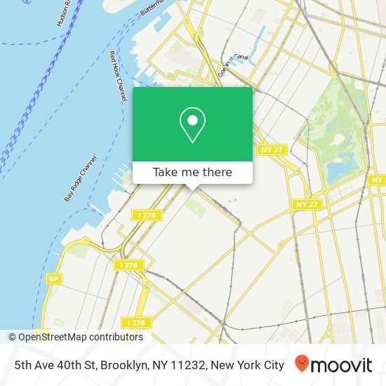 5th Ave 40th St, Brooklyn, NY 11232 map