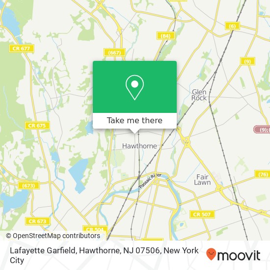 Mapa de Lafayette Garfield, Hawthorne, NJ 07506