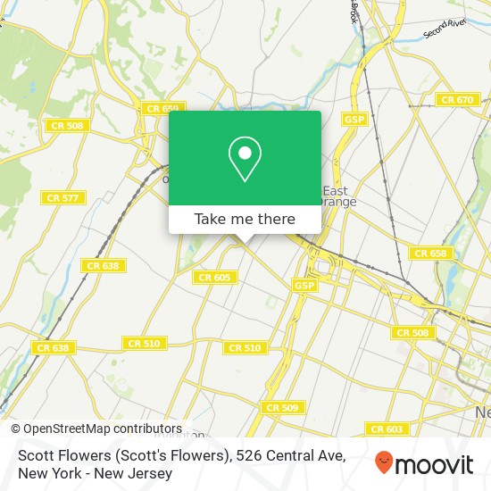 Mapa de Scott Flowers (Scott's Flowers), 526 Central Ave