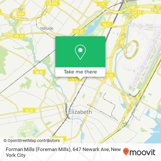 Mapa de Forman Mills (Foreman Mills), 647 Newark Ave