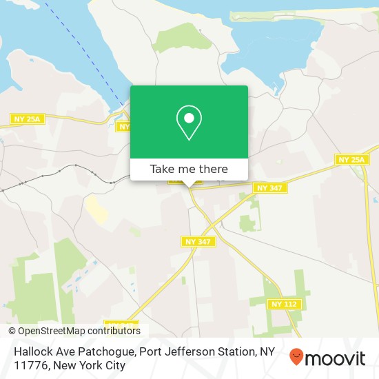 Mapa de Hallock Ave Patchogue, Port Jefferson Station, NY 11776