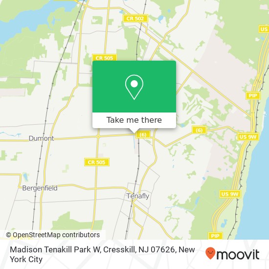 Mapa de Madison Tenakill Park W, Cresskill, NJ 07626