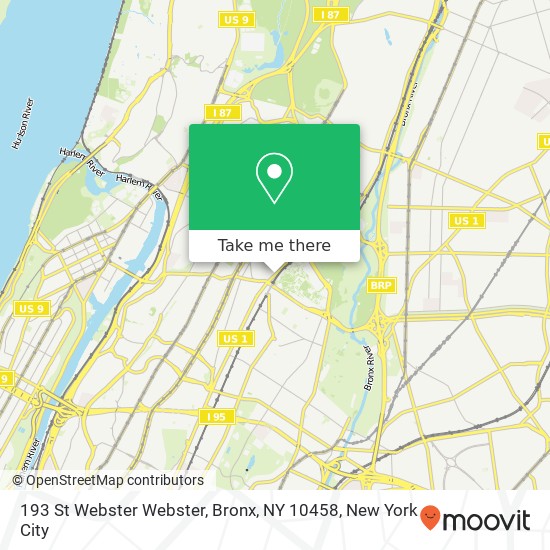 Mapa de 193 St Webster Webster, Bronx, NY 10458