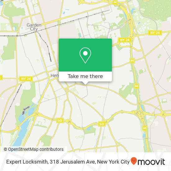 Mapa de Expert Locksmith, 318 Jerusalem Ave