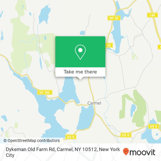 Mapa de Dykeman Old Farm Rd, Carmel, NY 10512