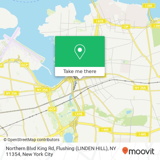 Mapa de Northern Blvd King Rd, Flushing (LINDEN HILL), NY 11354