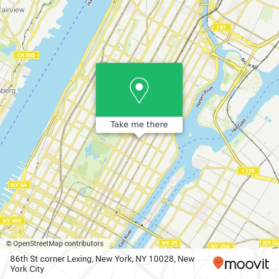 Mapa de 86th St corner Lexing, New York, NY 10028