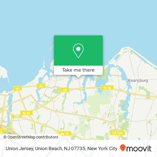 Union Jersey, Union Beach, NJ 07735 map