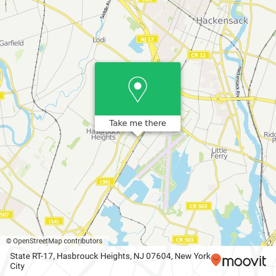 Mapa de State RT-17, Hasbrouck Heights, NJ 07604