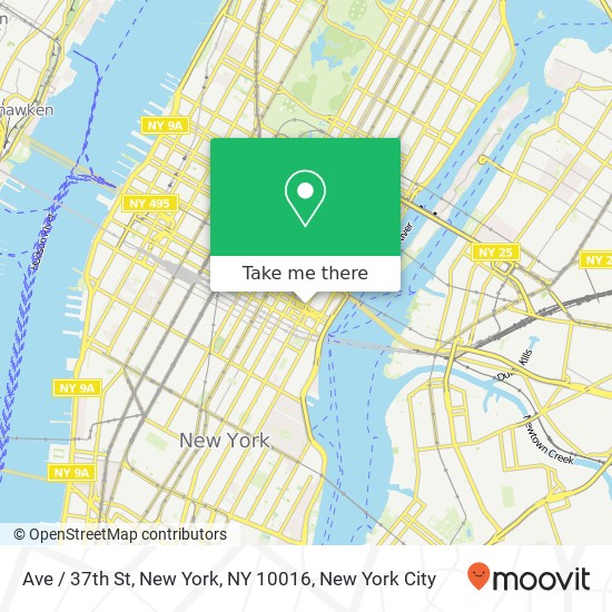 Ave / 37th St, New York, NY 10016 map