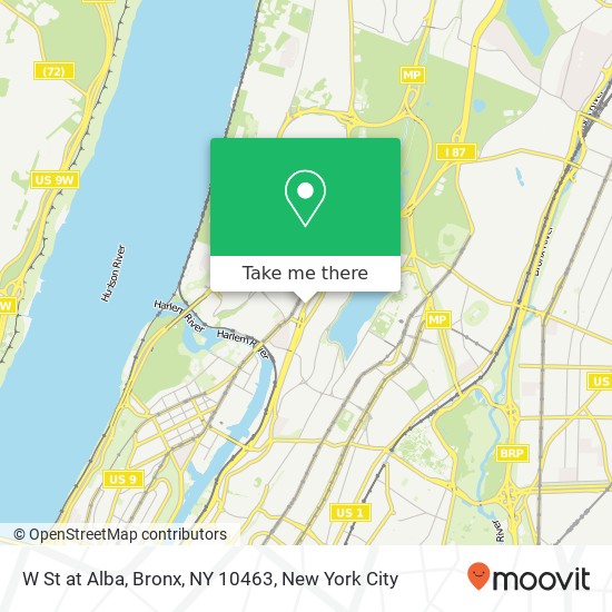 Mapa de W St at Alba, Bronx, NY 10463