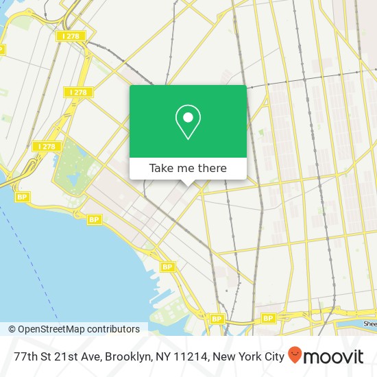 77th St 21st Ave, Brooklyn, NY 11214 map