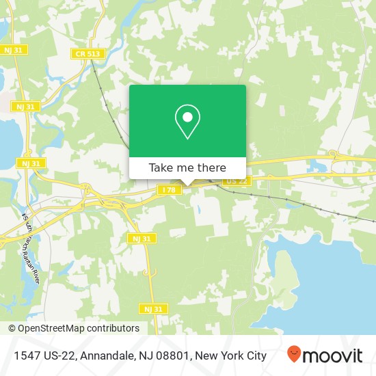 Mapa de 1547 US-22, Annandale, NJ 08801