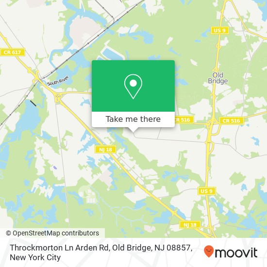 Throckmorton Ln Arden Rd, Old Bridge, NJ 08857 map