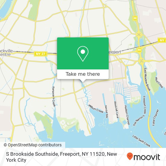 Mapa de S Brookside Southside, Freeport, NY 11520