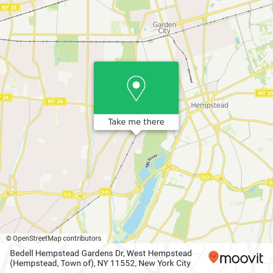 Mapa de Bedell Hempstead Gardens Dr, West Hempstead (Hempstead, Town of), NY 11552