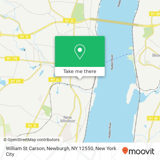 William St Carson, Newburgh, NY 12550 map
