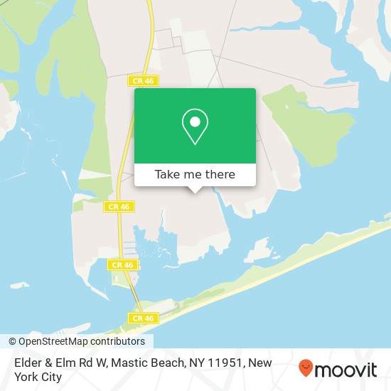 Mapa de Elder & Elm Rd W, Mastic Beach, NY 11951