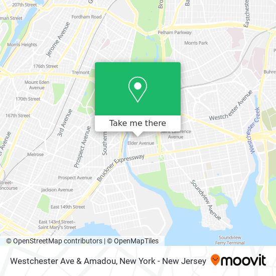 Westchester Ave & Amadou map