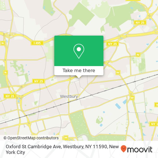 Mapa de Oxford St Cambridge Ave, Westbury, NY 11590