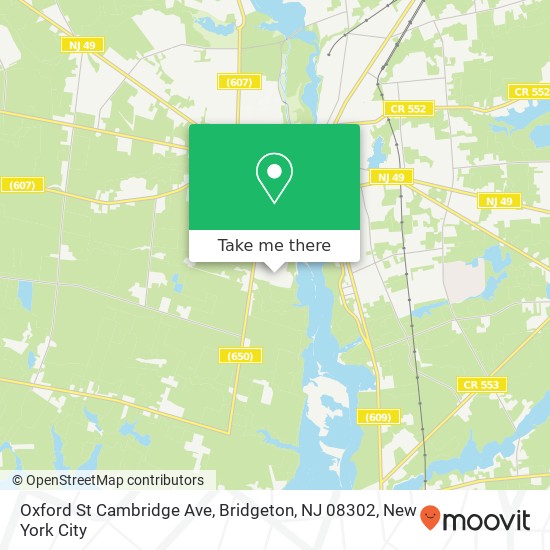 Mapa de Oxford St Cambridge Ave, Bridgeton, NJ 08302